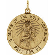 14K Yellow 25 mm Round Scapular Medal