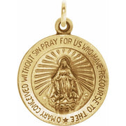14K Yellow 15 mm Miraculous Medal