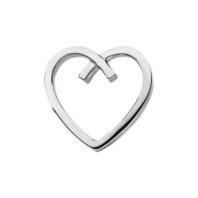 Sterling Silver Heart Slide Pendant