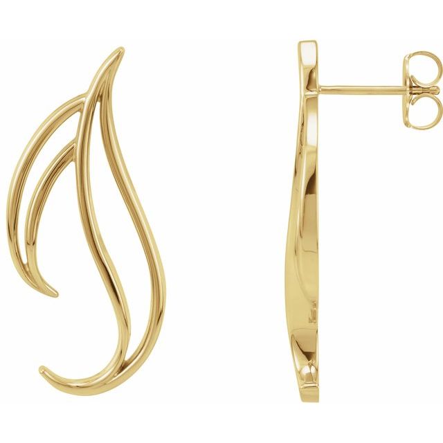 14k Yellow Freeform Earrings