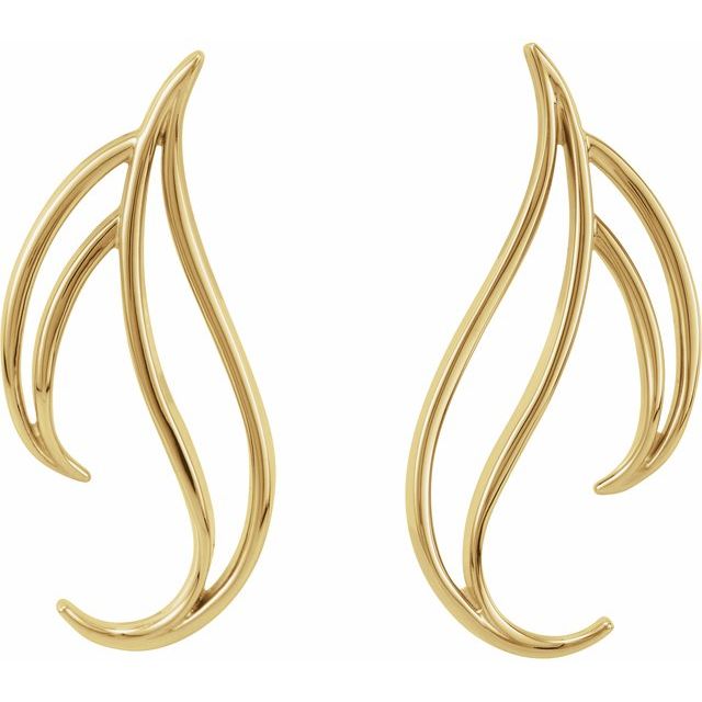 14k Yellow Freeform Earrings