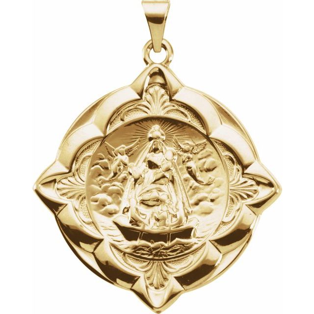14K Yellow 31 mm Caridad del Cobre Medal