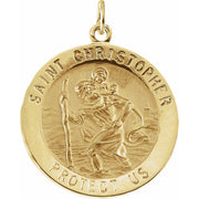 14K Yellow 29 mm St. Christopher Medal