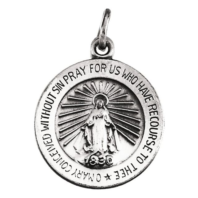 Sterling Silver 12 mm Miraculous Medal
