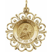 14K Yellow 18 mm St. Theresa Medal