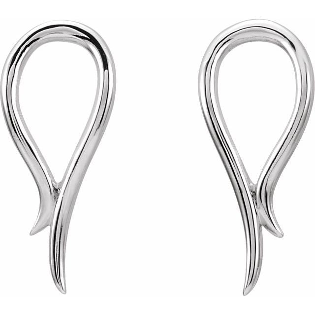 14K White Freeform Earrings