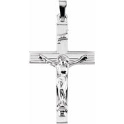 14K White 29x19 mm Crucifix Pendant