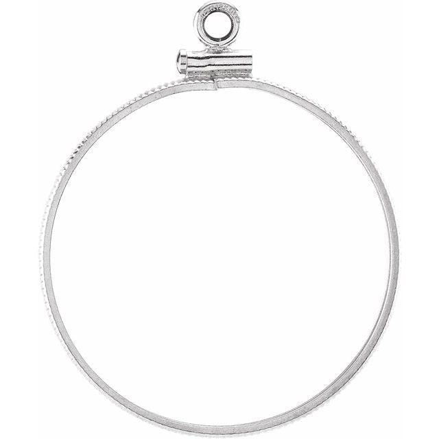 Sterling Silver Coin Frame Bezel Dangle for 27.4 mm Coin