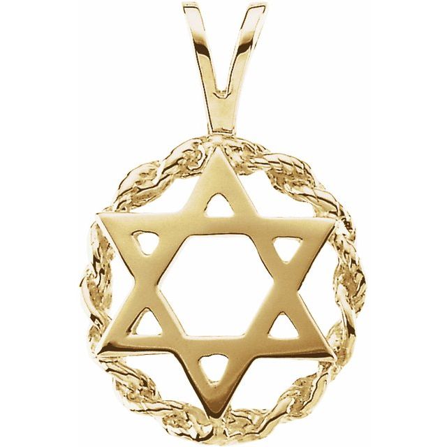 14K Yellow Star Of David Pendant