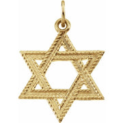14K Yellow 23x18 mm Star of David Pendant