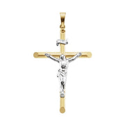 14K Yellow/White 35.5x24.75 mm Crucifix Pendant
