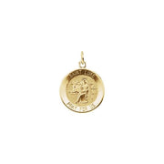 14K Yellow 18 mm Round St. Luke Medal