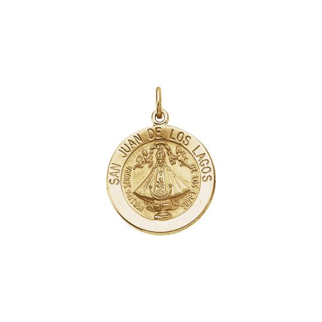 14K Yellow 15 mm Round San Juan de Los Lagos Medal
