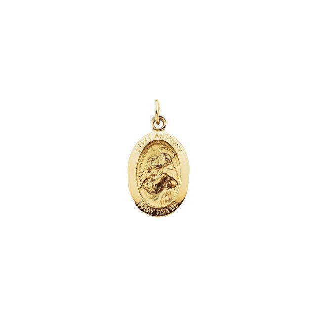 14K Yellow 15x11 mm St. Anthony of Padua Medal