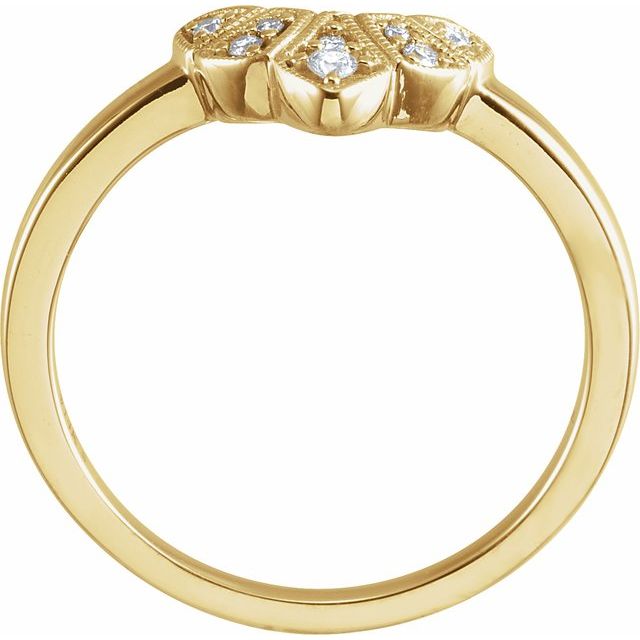 14K Yellow .06 CTW Natural Diamond Contour Band