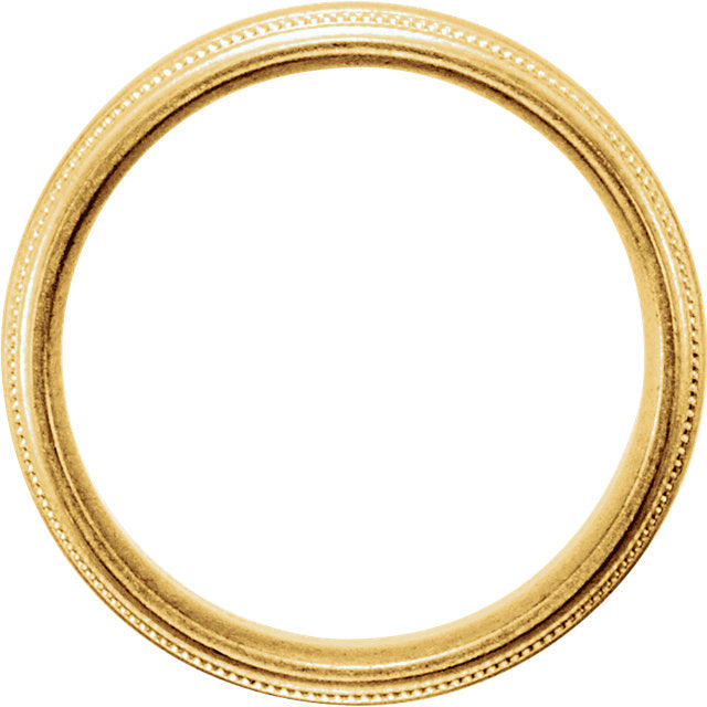 14K Yellow 6 mm Half Round Band with Milgrain Size 10