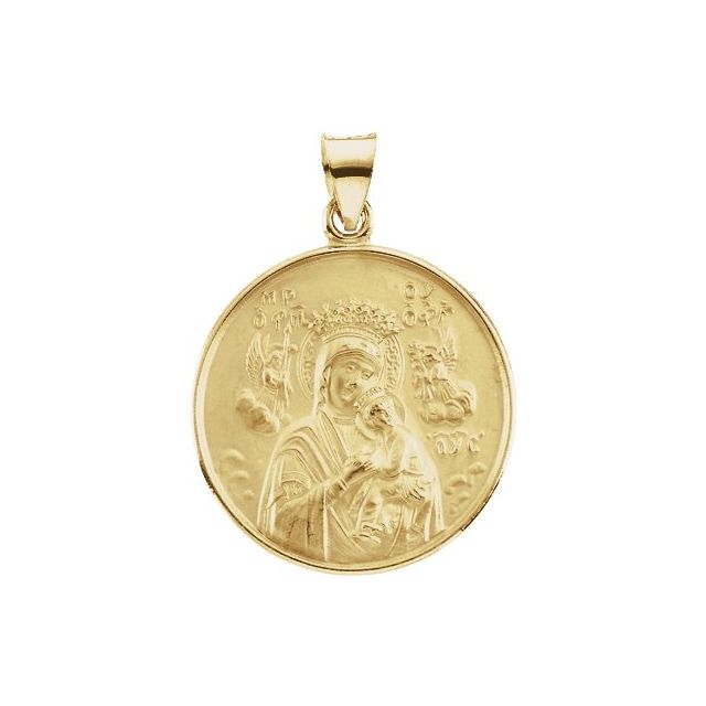 18K Yellow 25 mm Our Lady of Perpetual Help Medal