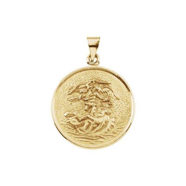 18K Yellow 24.5 mm St. Michael Medal