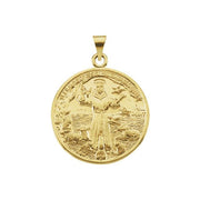 14K Yellow 25 mm St. Francis of Assisi Medal