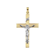 14K Yellow & White 32x21 mm Crucifix Pendant