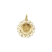 14K Yellow 18 mm Round St. Elizabeth Seton Medal