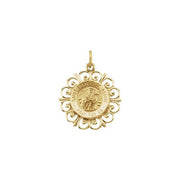 14K Yellow 18 mm St. Francis of Assisi Medal