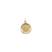 14K Yellow 12 mm Round Our Lady of Lourdes Medal