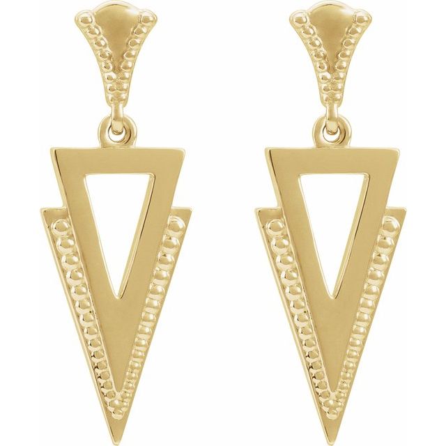14k Yellow Geometric Dangle Earrings