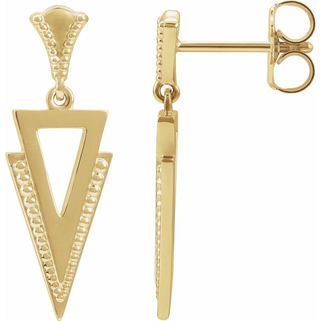 14k Yellow Geometric Dangle Earrings