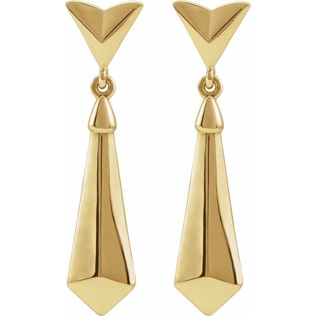 14K Yellow Geometric Dangle Earrings