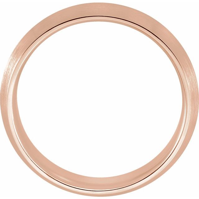 14K Rose 6 mm Knife-Edge Comfort-Fit Band with Satin Finish Size 10
