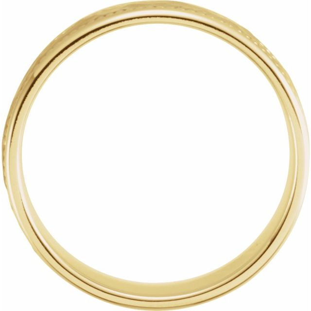 14K Yellow 8 mm Flat Comfort-Fit Rope Band with Hammer Finish Size 10