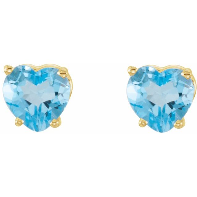 14K Yellow Natural Swiss Blue Topaz Earrings