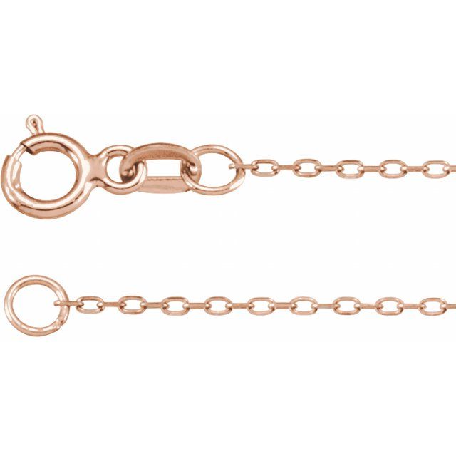 14K Rose .80 mm Diamond-Cut Cable 16' Chain