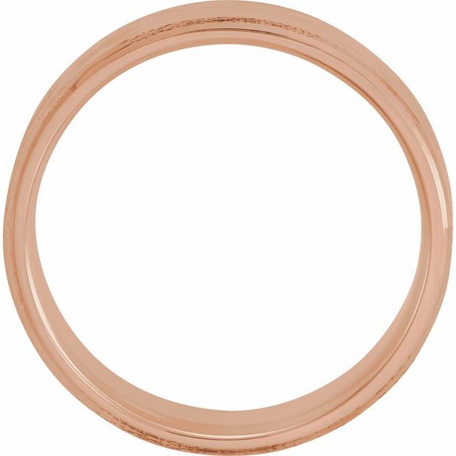 14K Rose 6 mm Design Band with Satin/Polished Finish Size 10