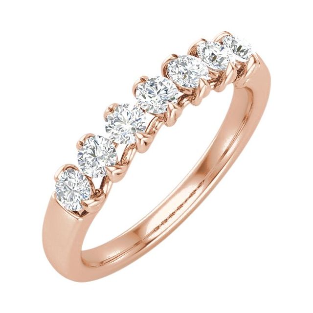 14K Rose 1/2 CTW Natural Diamond Anniversary Band