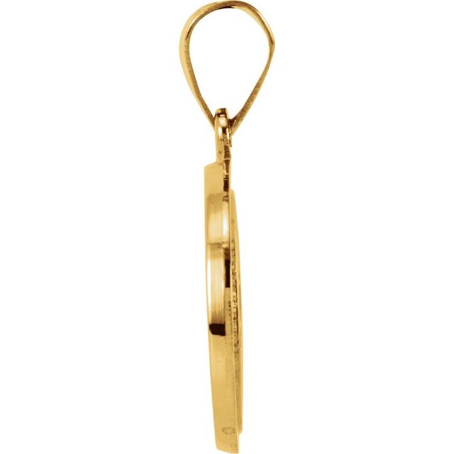 14K Yellow 15 mm Hollow Round Miraculous Medal