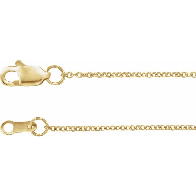 14K Yellow 1 mm Cable 16' Chain