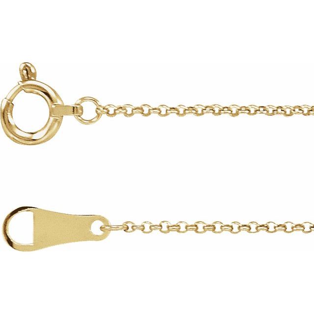 18K Yellow 1 mm Rolo 16' Chain