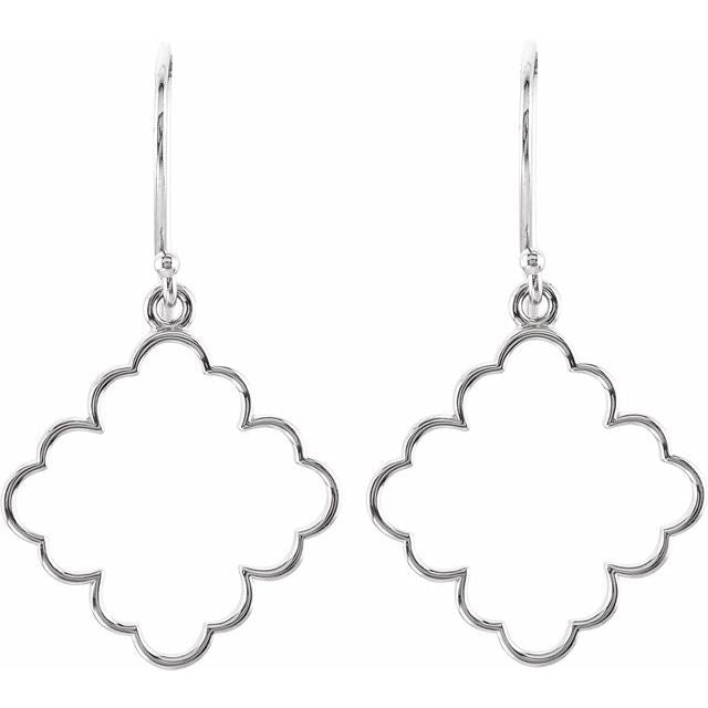 14K White Decorative Earrings