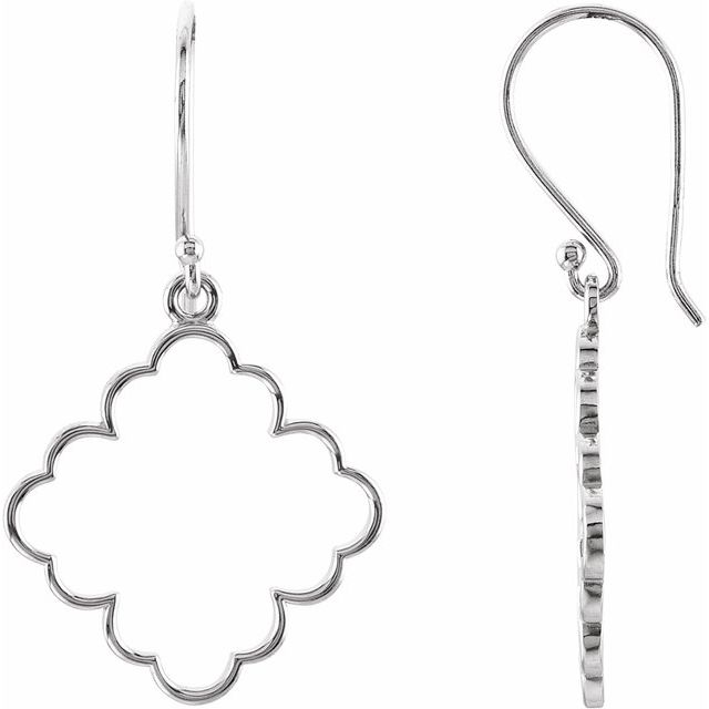 14K White Decorative Earrings