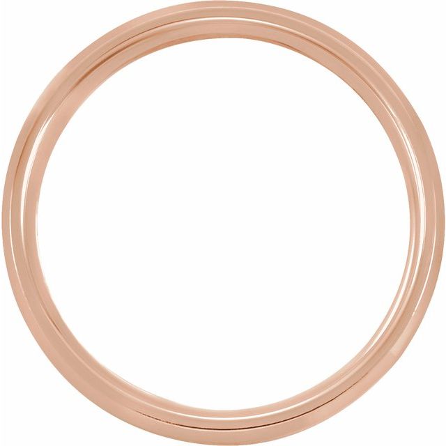 14K Rose 5 mm Beveled-Edge Band with Satin Finish Size 13.5