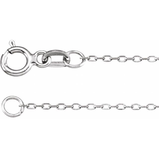 14K White .80 mm Diamond-Cut Cable 24' Chain