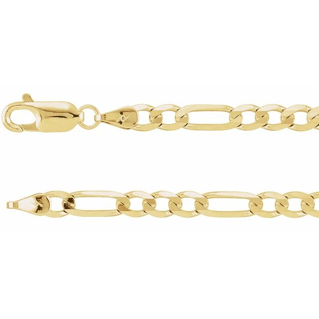 14K Yellow 4 mm Figaro 18' Chain