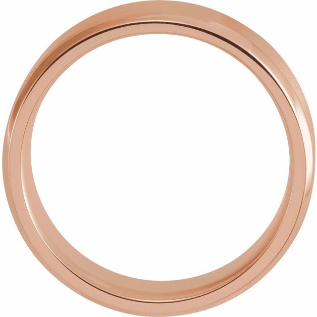 14K Rose 7 mm Beveled-Edge Band with Satin Finish Size 12.5