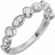 14K White 1/2 CTW Natural Diamond Anniversary Band