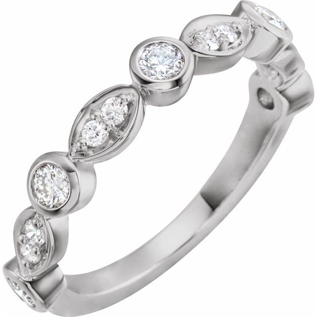 14K White 1/2 CTW Natural Diamond Anniversary Band