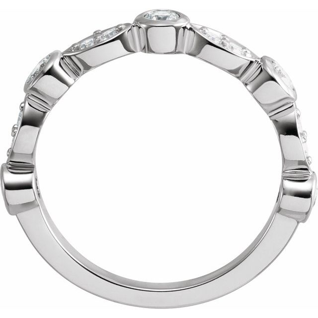 14K White 1/2 CTW Natural Diamond Anniversary Band