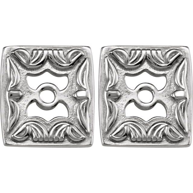14K White Metal Fashion Earring Jackets