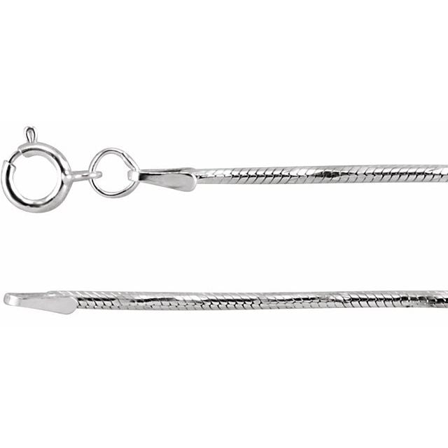 Sterling Silver 1.5 mm Diamond-Cut Snake 18' Chain
